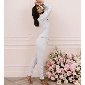 NWT Rachel Parcell Puff Sleeve Sweater and Matching Joggers in Blue Pearl XXL